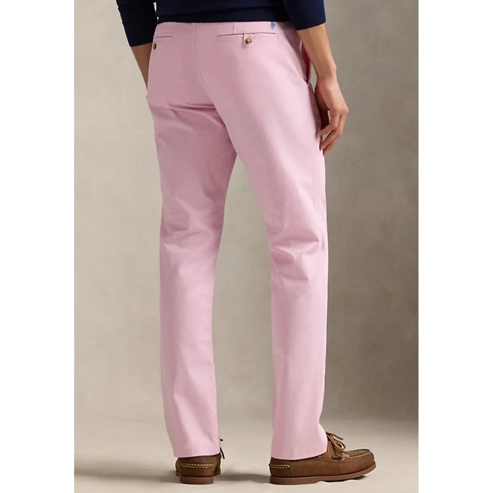 Polo Ralph Lauren Preston Pant Pink Cotton Chino Flat Front Men Size‎ 34x31.5